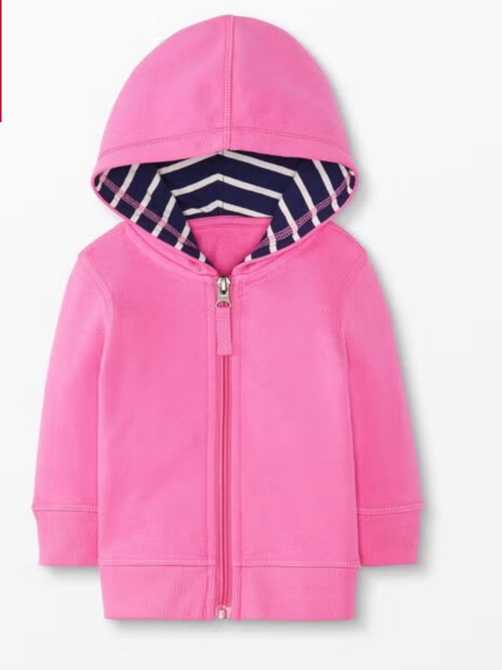 Hanna Andersson Baby French Terry Hoodie Fiji Flower Pink Navy Blue White Stripe